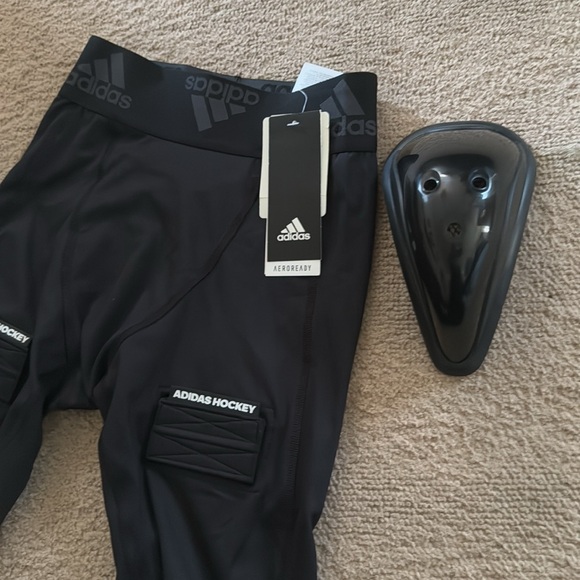 ADIDAS HOCKEY MEN AEROREADY JOCKSTRAP HARD CUP POCKET TIGHT PANTS COMPRESSION S - Picture 4 of 11
